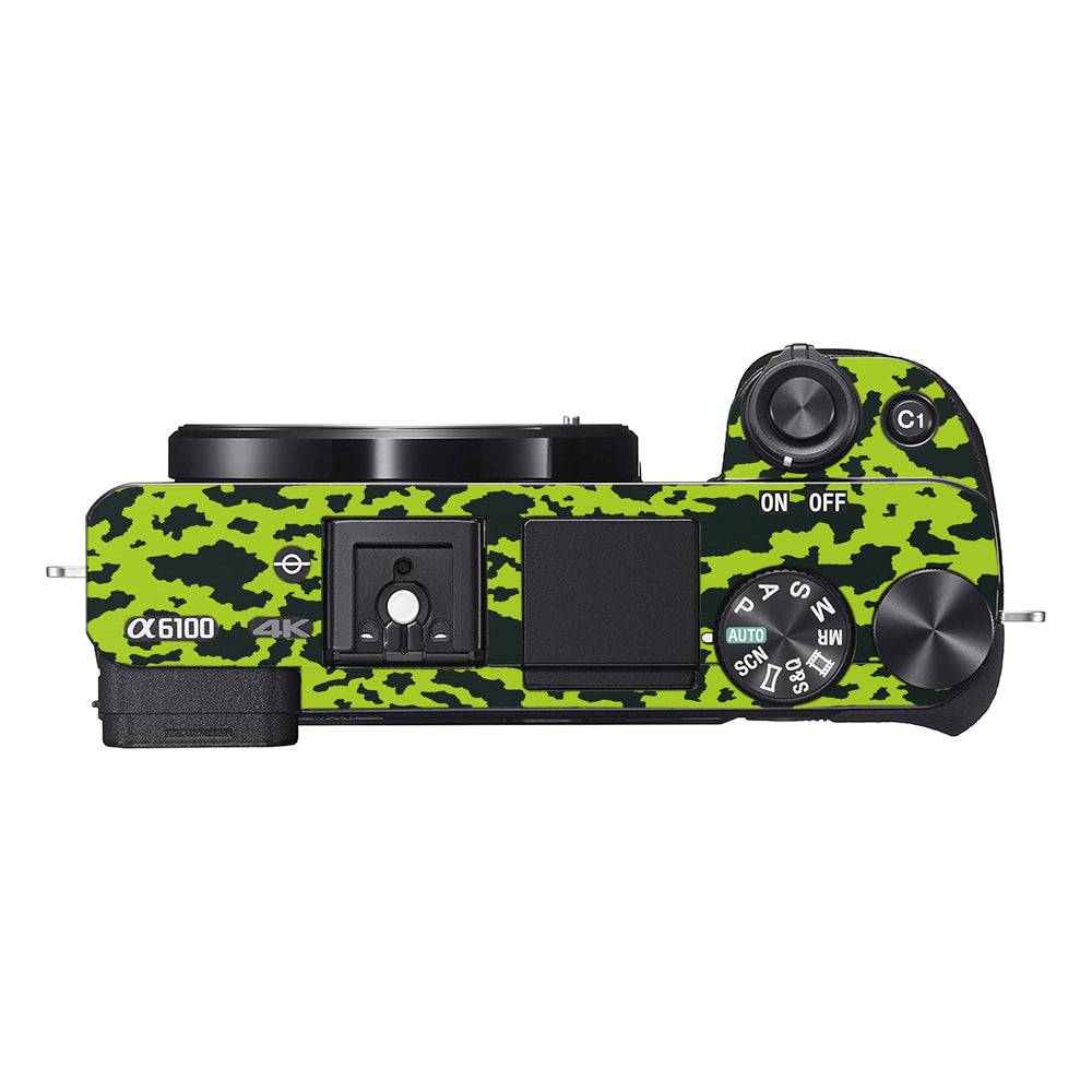 Neon Green Splatter Sony A6100 Camera Skins