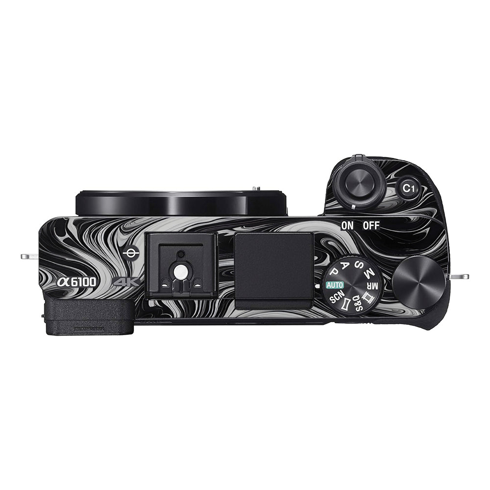 Black and White Marble Sony A6100 Camera Skins