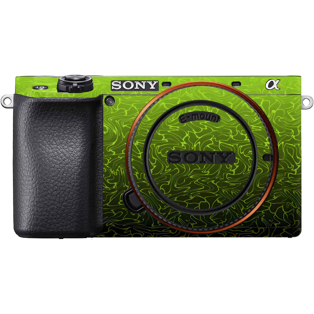 Lime Yellow to Black Gradient Sony A6100 Camera Skins