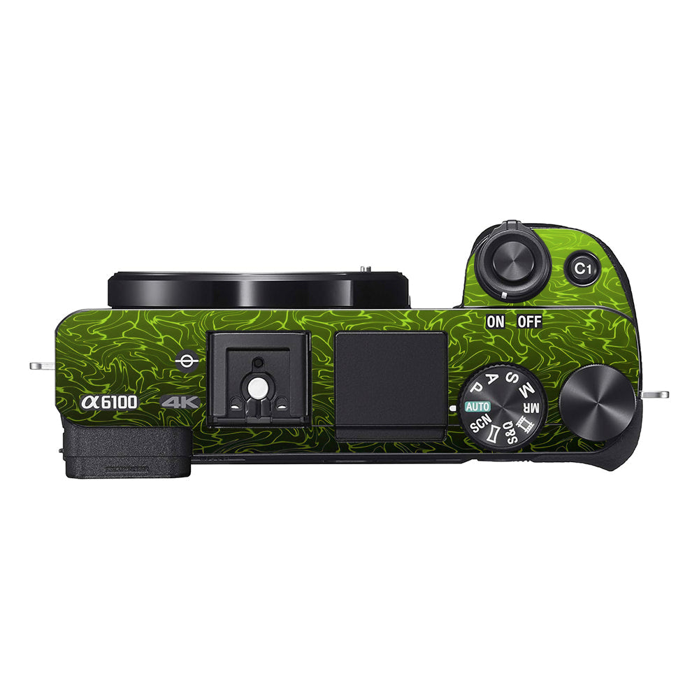 Lime Yellow to Black Gradient Sony A6100 Camera Skins