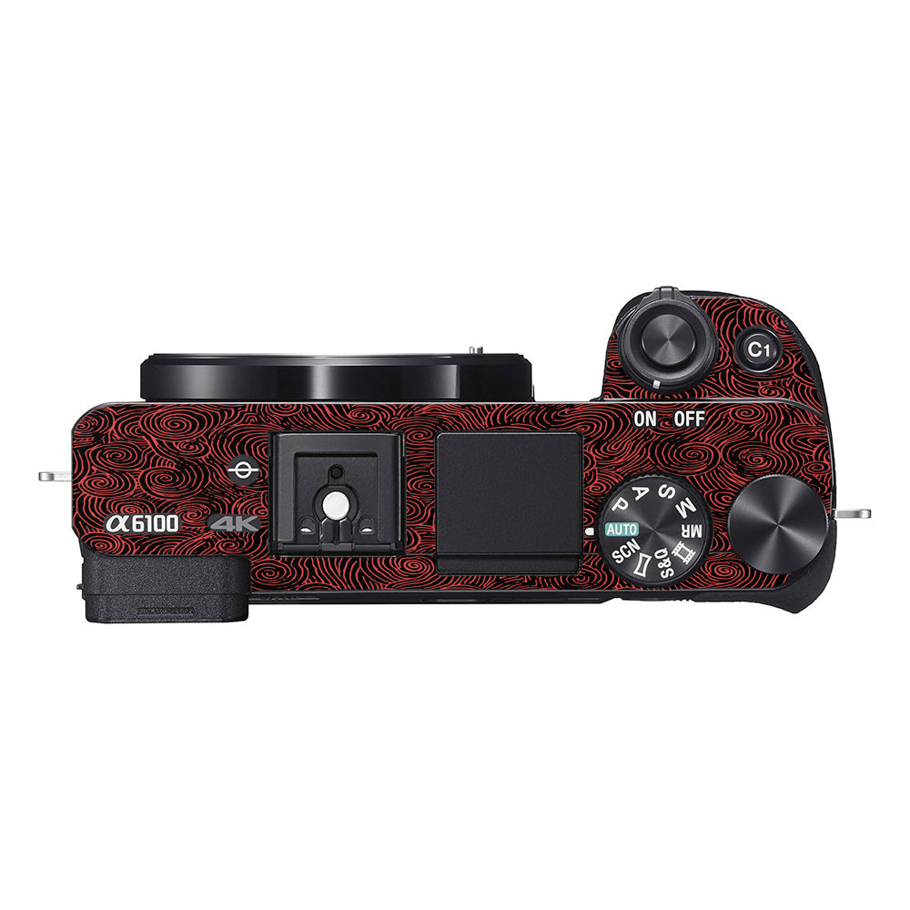 Red Spirals Sony A6100 Camera Skins