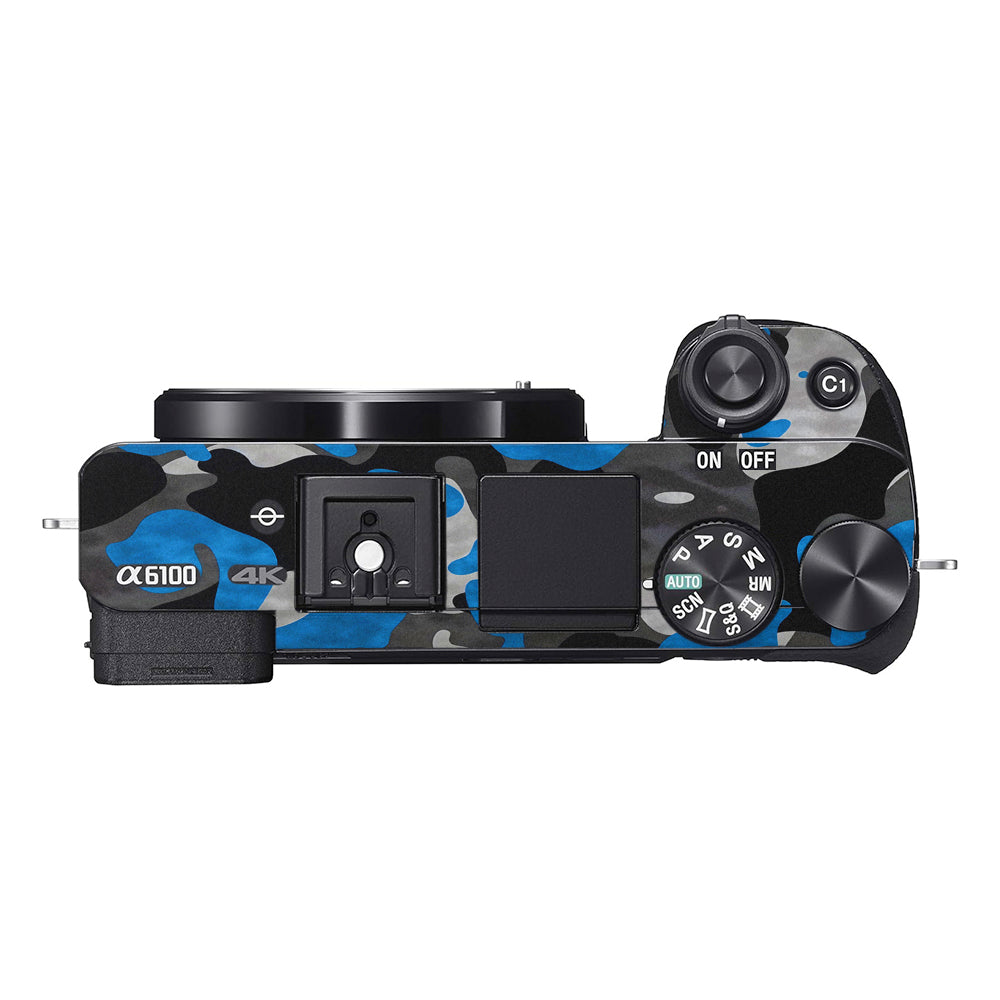 Blue Grey Camo Sony A6100 Camera Skins
