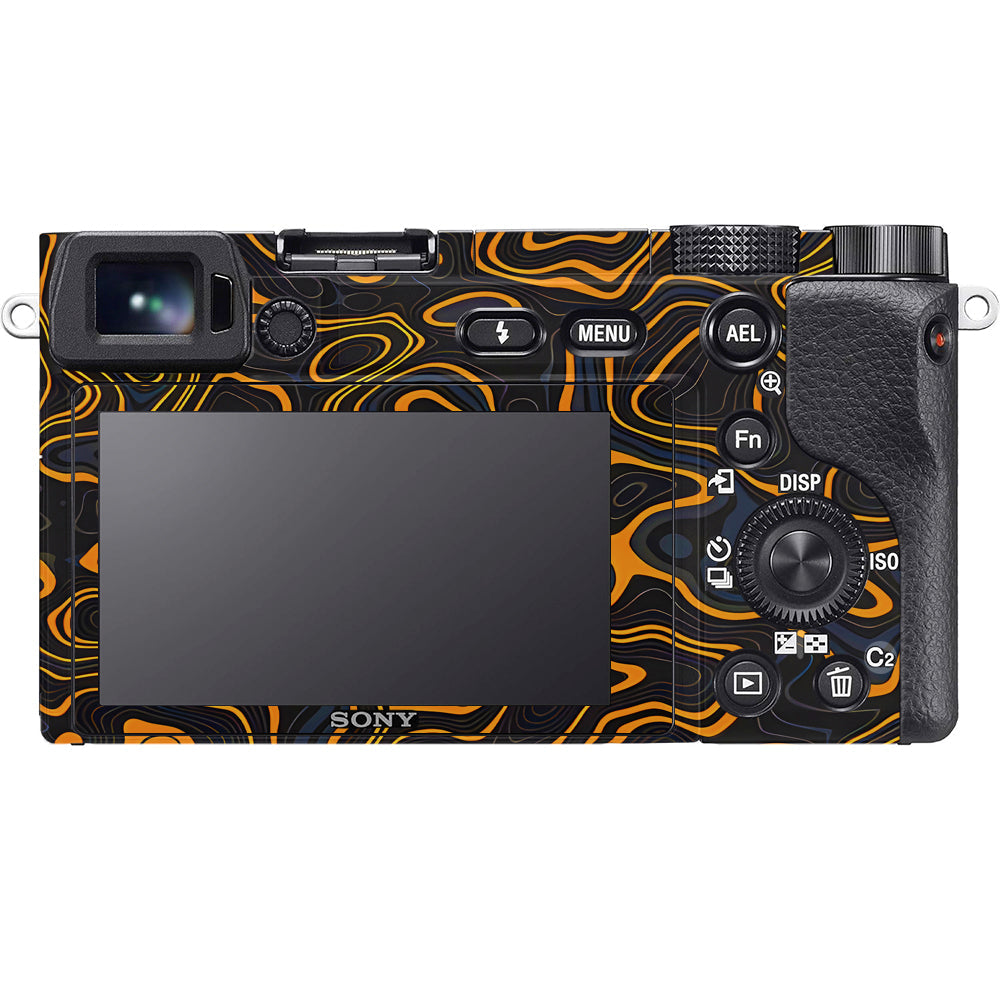 Amber Topographic Waves Sony A6100 Camera Skins