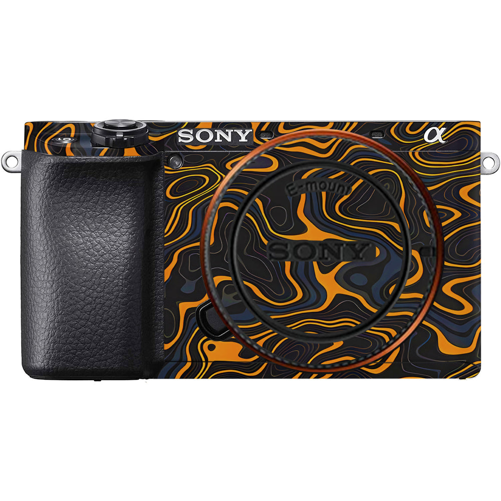 Amber Topographic Waves Sony A6100 Camera Skins