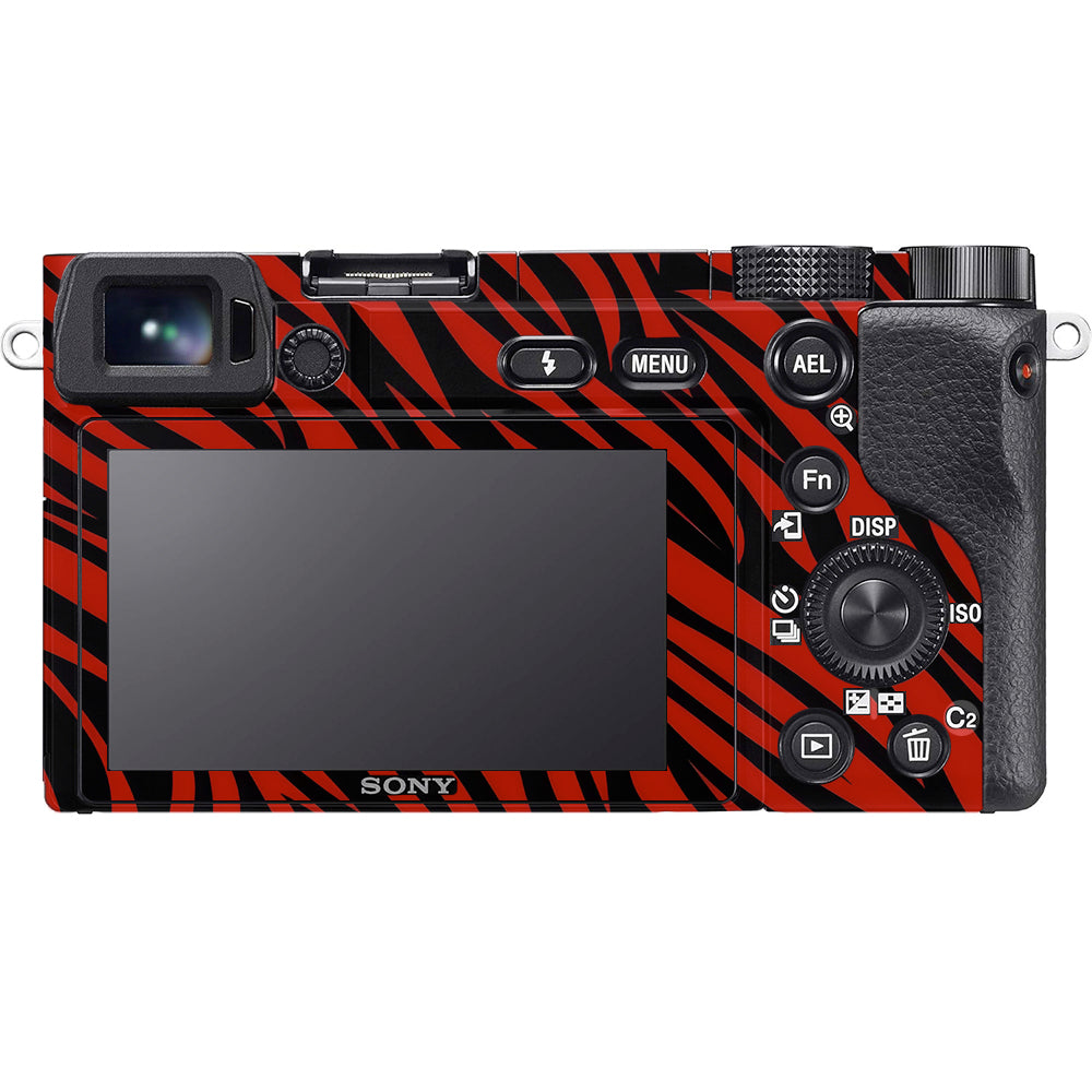 Red and Black Stripes Sony A6100 Camera Skins