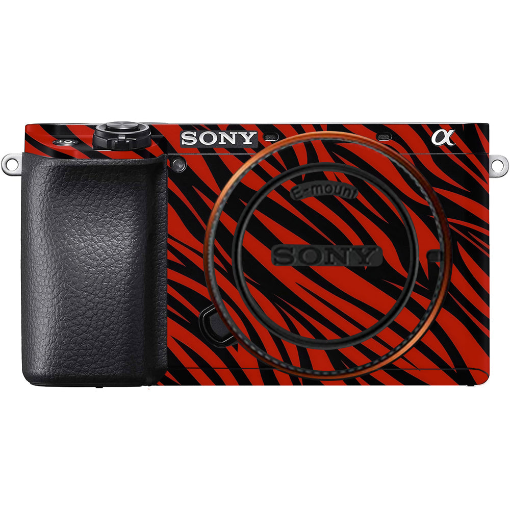 Red and Black Stripes Sony A6100 Camera Skins