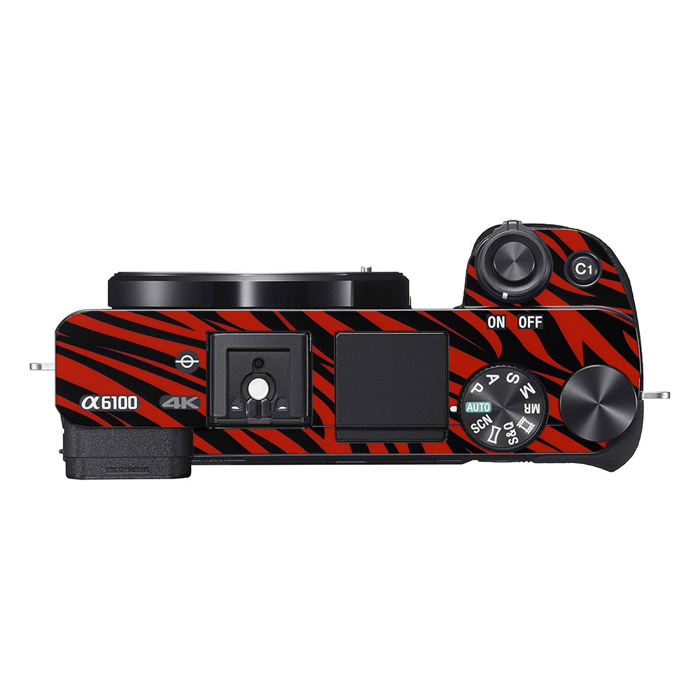 Red and Black Stripes Sony A6100 Camera Skins