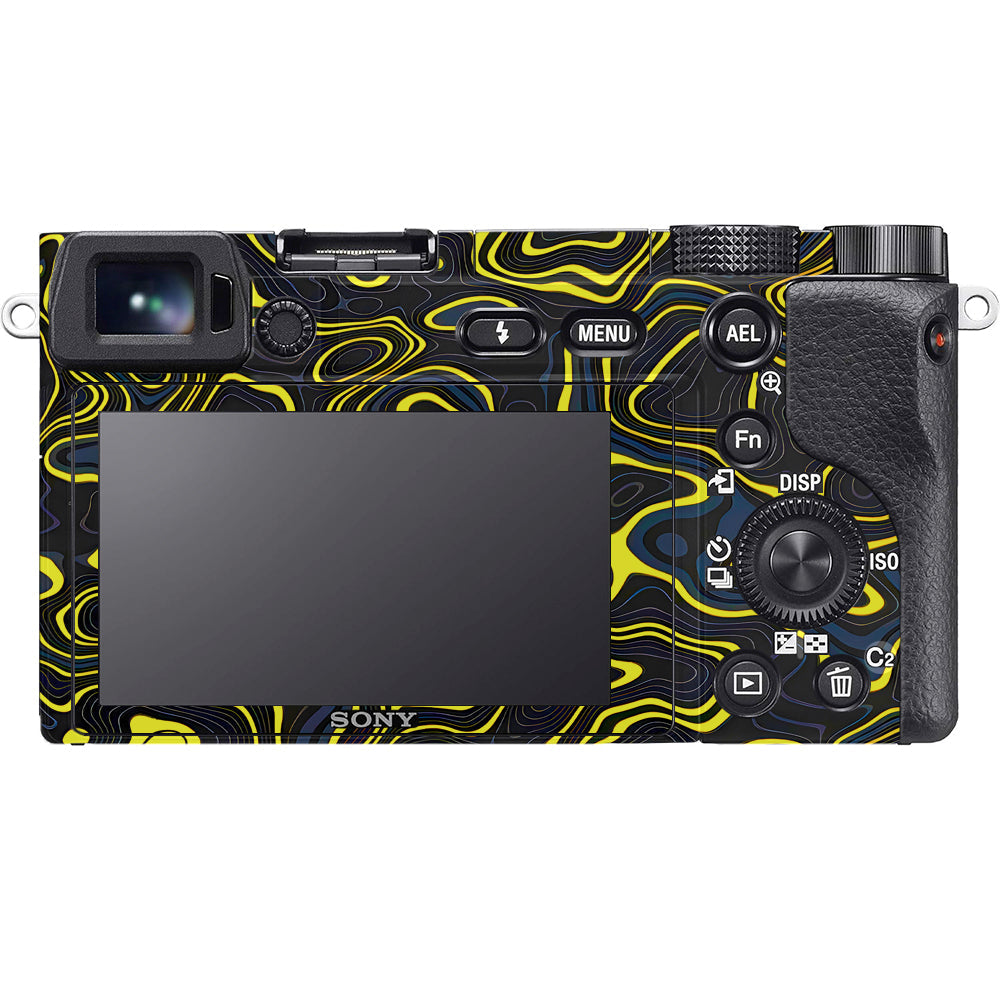 Neon Lava Contours Sony A6100 Camera Skins