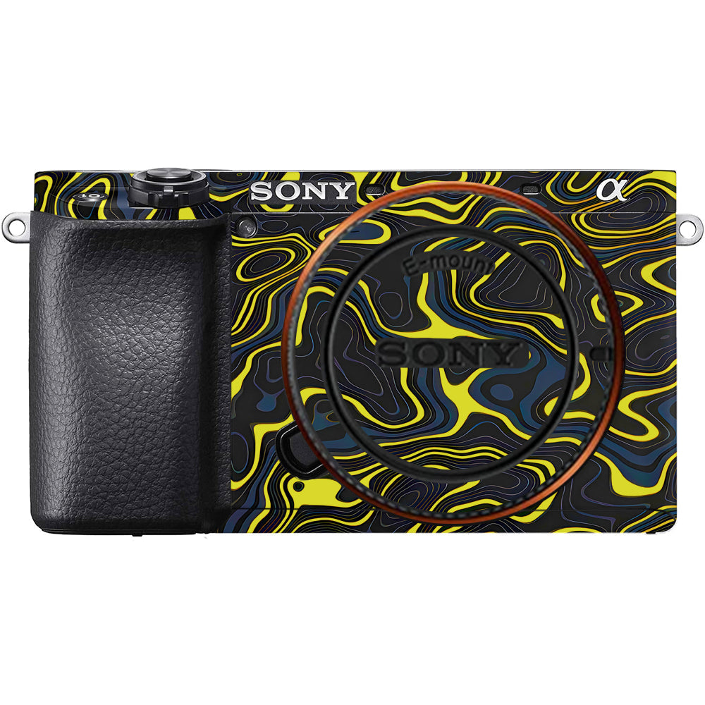 Neon Lava Contours Sony A6100 Camera Skins