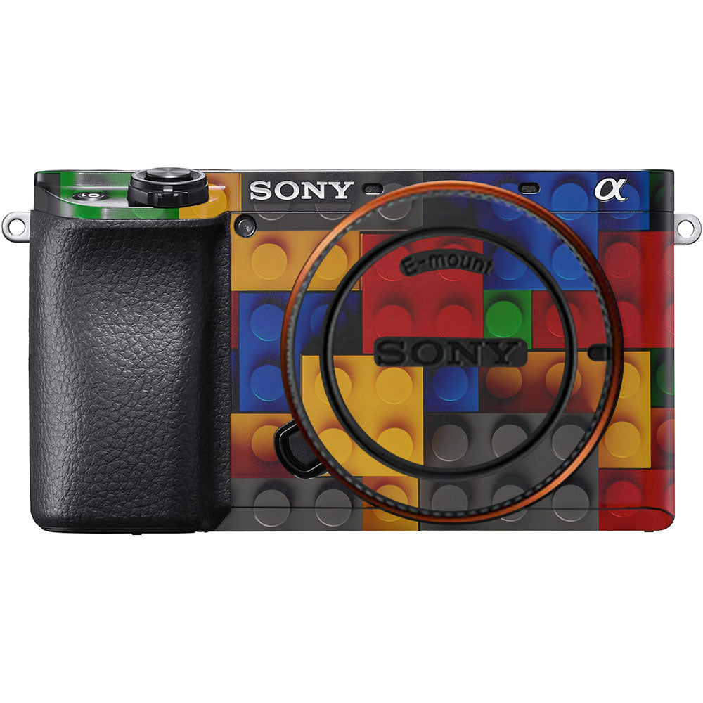 Colorful LEGO Brick Wall Pattern Sony A6100 Camera Skin