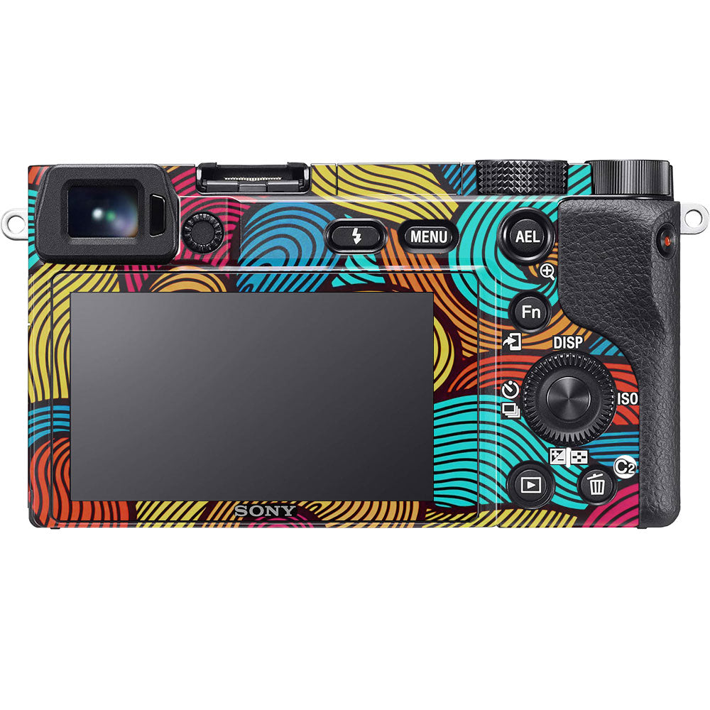 Retro Colorful Doodle Art Pattern Sony A6100 Camera Skin