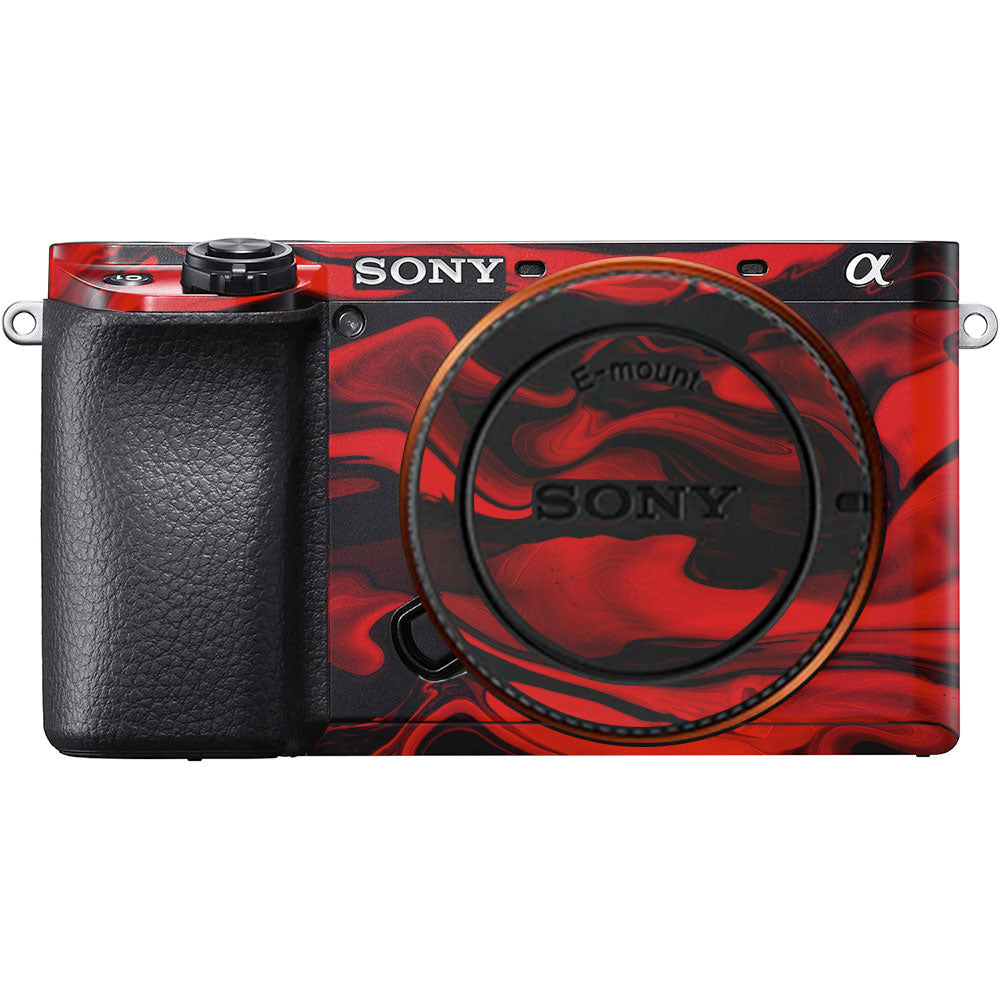 Red Lava Flow Sony A6100 Camera Skin