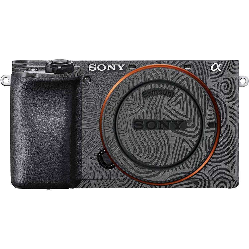Monochrome Line Maze Sony A6100 Camera Skin