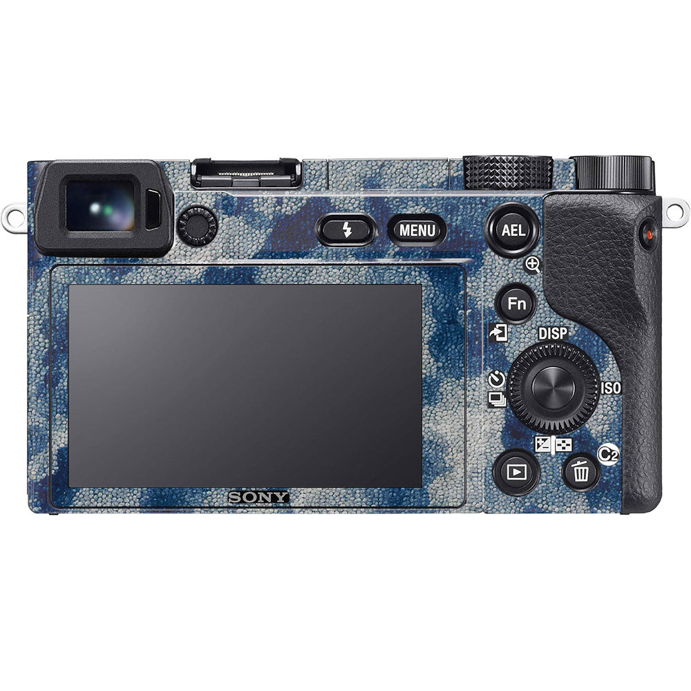 Blue Watercolor Fabric Sony A6100 Camera Skin