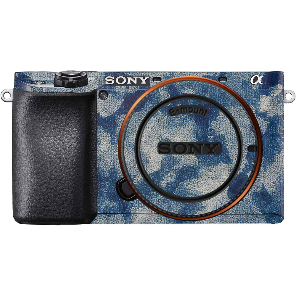 Blue Watercolor Fabric Sony A6100 Camera Skin