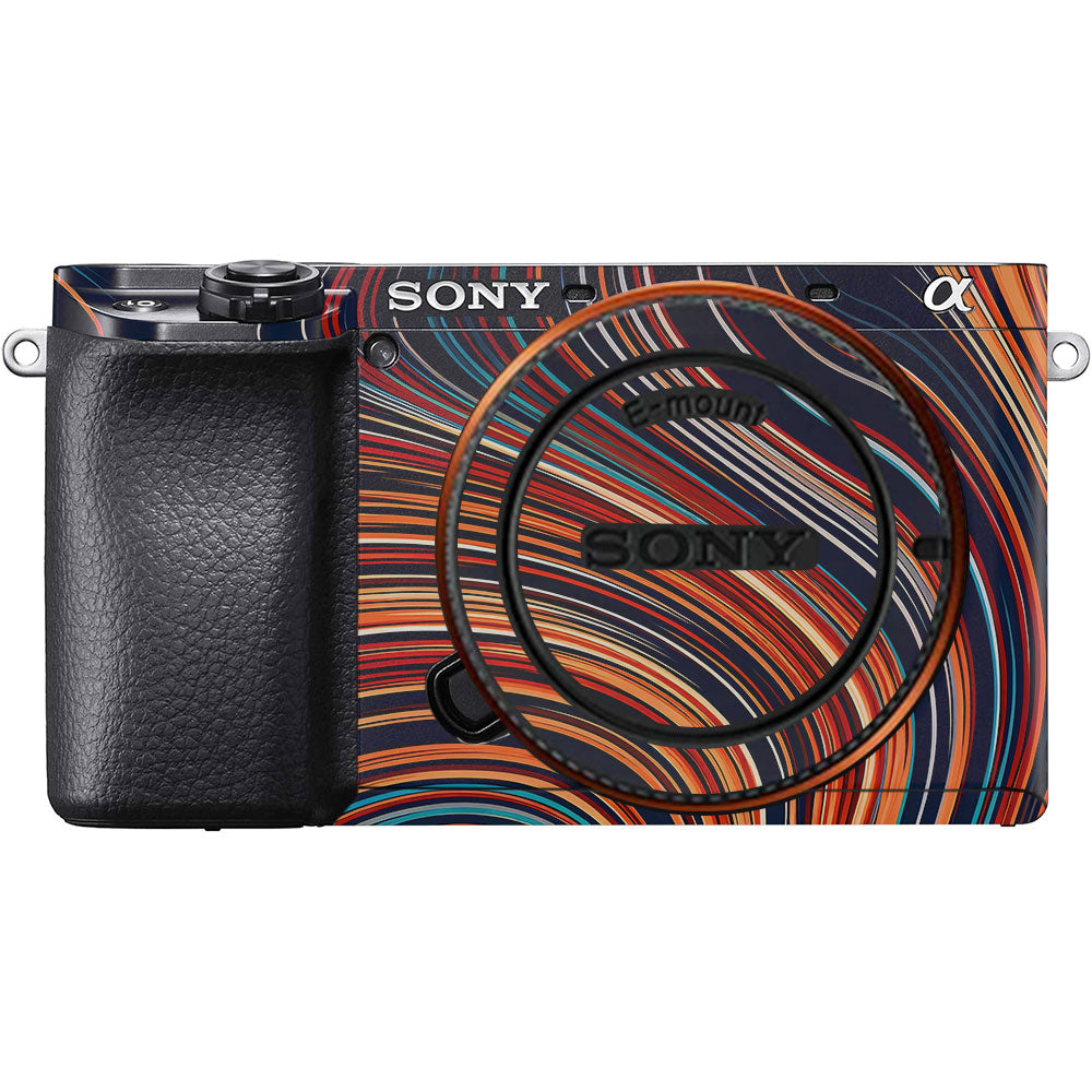 Retro Abstract Striped Swirl Sony A6100 Camera Skin
