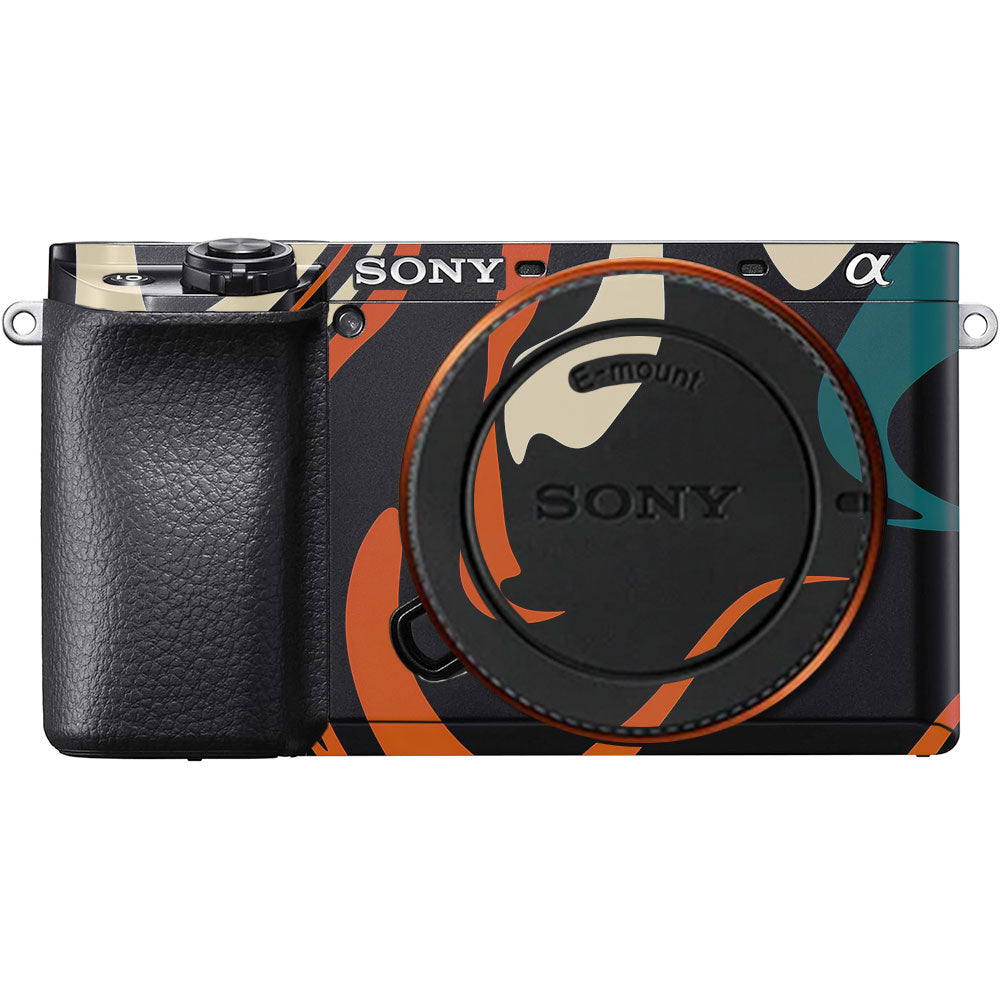 Mid-Century Abstract Swirl Sony A6100 Camera Skin