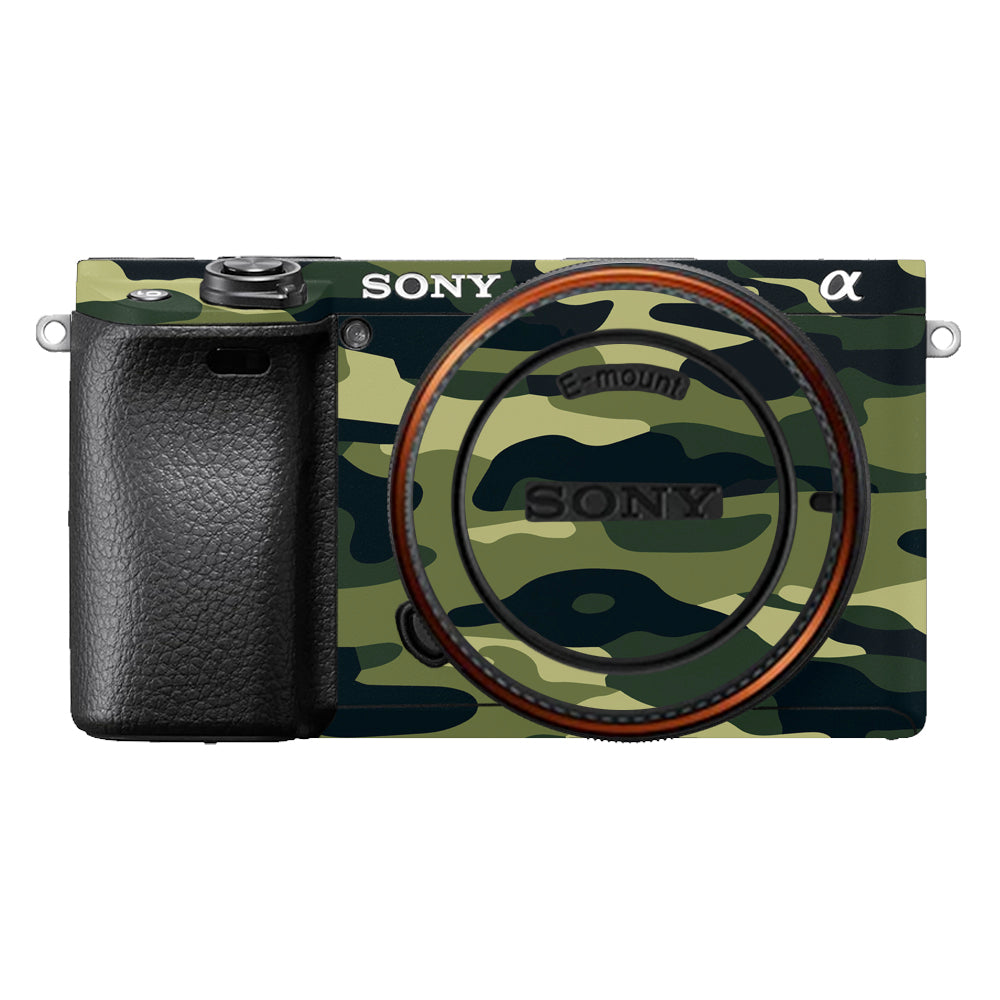Forest Green Camo Sony A6400 Camera Skins