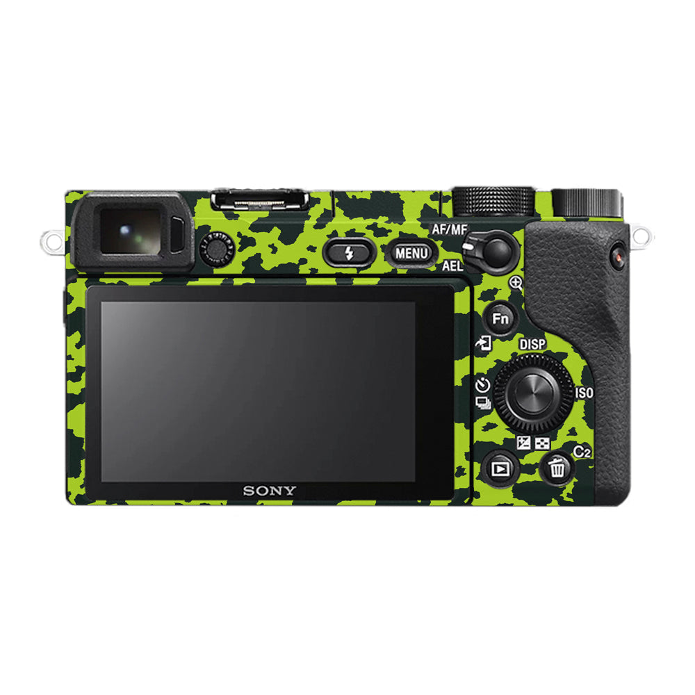 Neon Green Splatter Sony A6400 Camera Skins