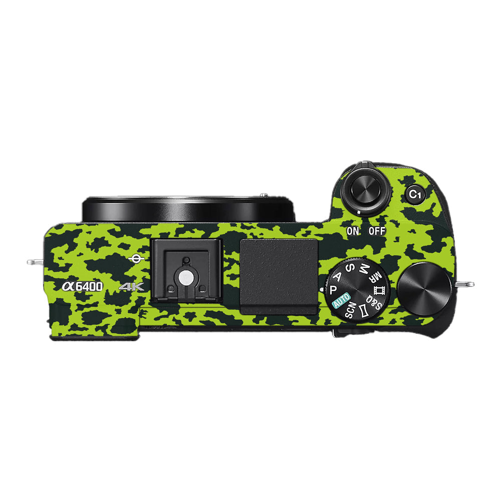 Neon Green Splatter Sony A6400 Camera Skins