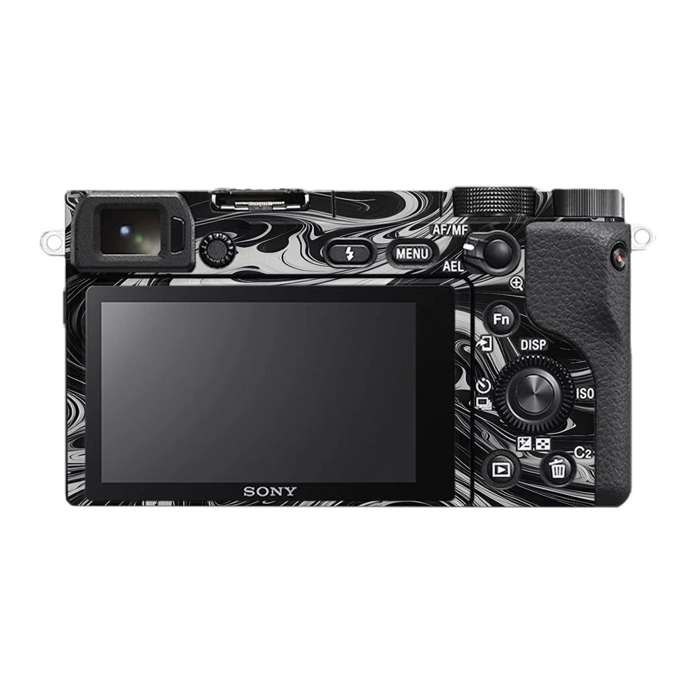 Black and White Marble Sony A6400 Camera Skins