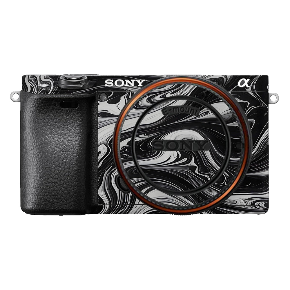 Black and White Marble Sony A6400 Camera Skins