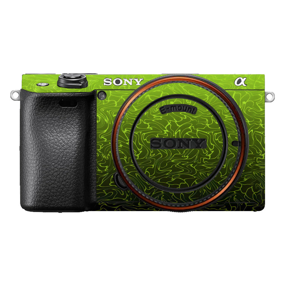 Lime Yellow to Black Gradient Sony A6400 Camera Skins