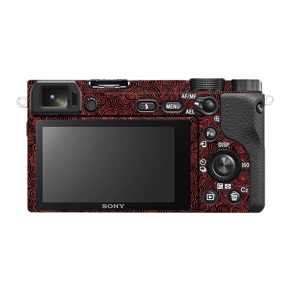 Red Spirals Sony A6400 Camera Skins