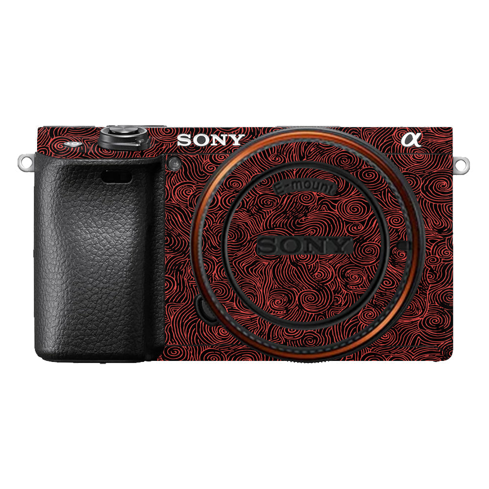 Red Spirals Sony A6400 Camera Skins
