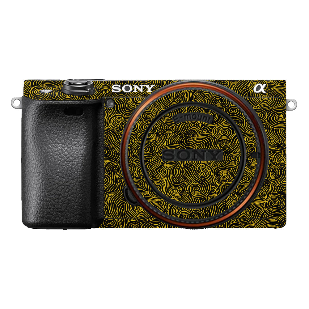 Yellow Spirals Sony A6400 Camera Skins