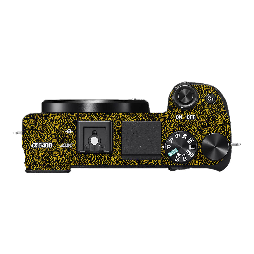 Yellow Spirals Sony A6400 Camera Skins