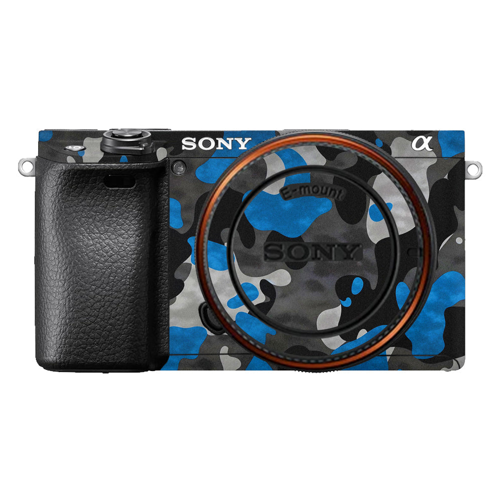 Blue Grey Camo Sony A6400 Camera Skins