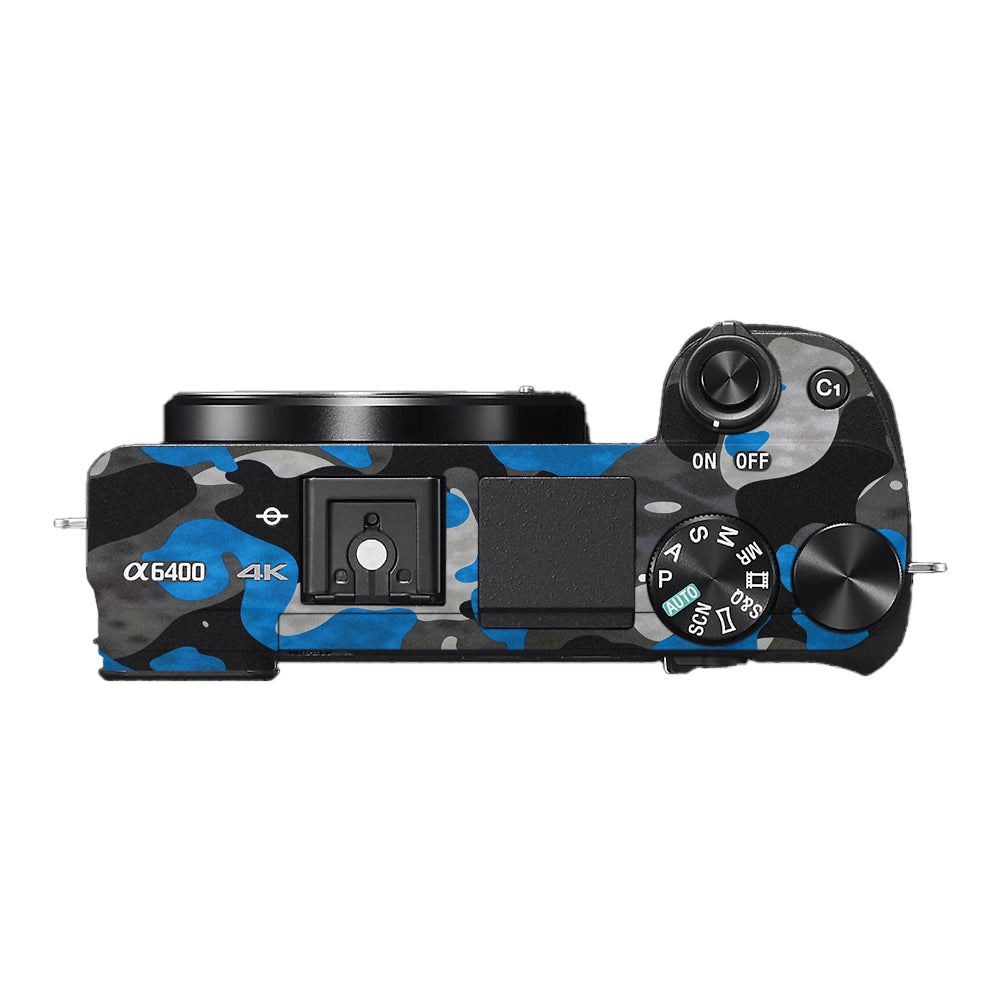 Blue Grey Camo Sony A6400 Camera Skins