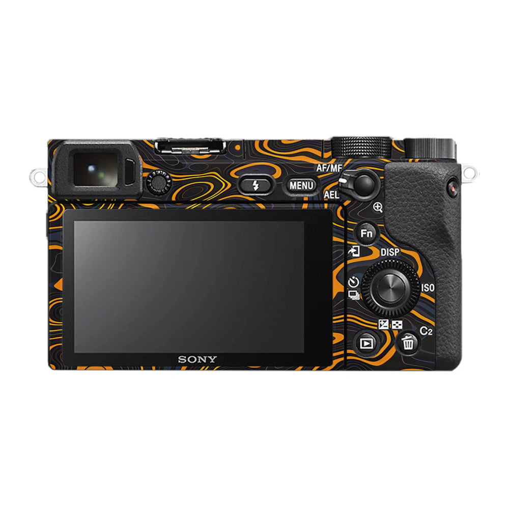 Amber Topographic Waves Sony A6400 Camera Skins