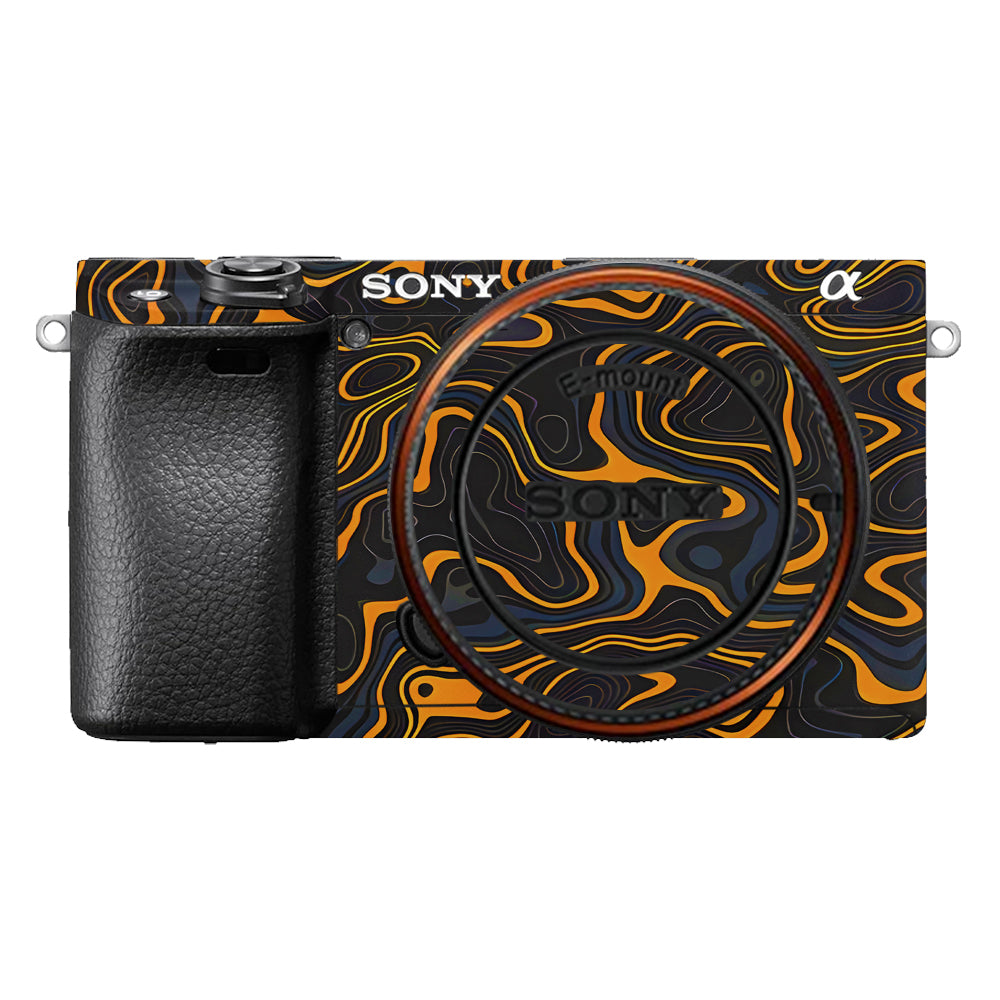 Amber Topographic Waves Sony A6400 Camera Skins