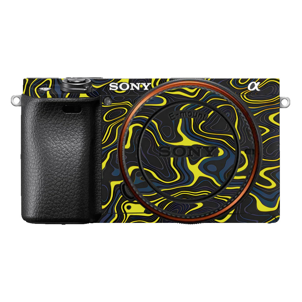 Neon Lava Contours Sony A6400 Camera Skins