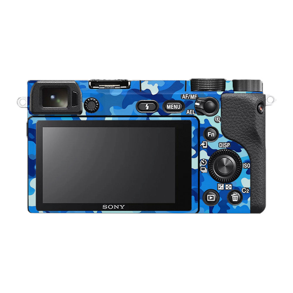 Arctic Blue Camo Pattern Sony A6400 Camera Skins