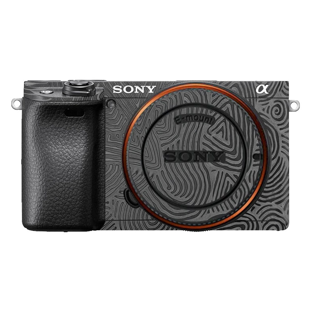 Monochrome Line Maze Sony A6400 Camera Skin