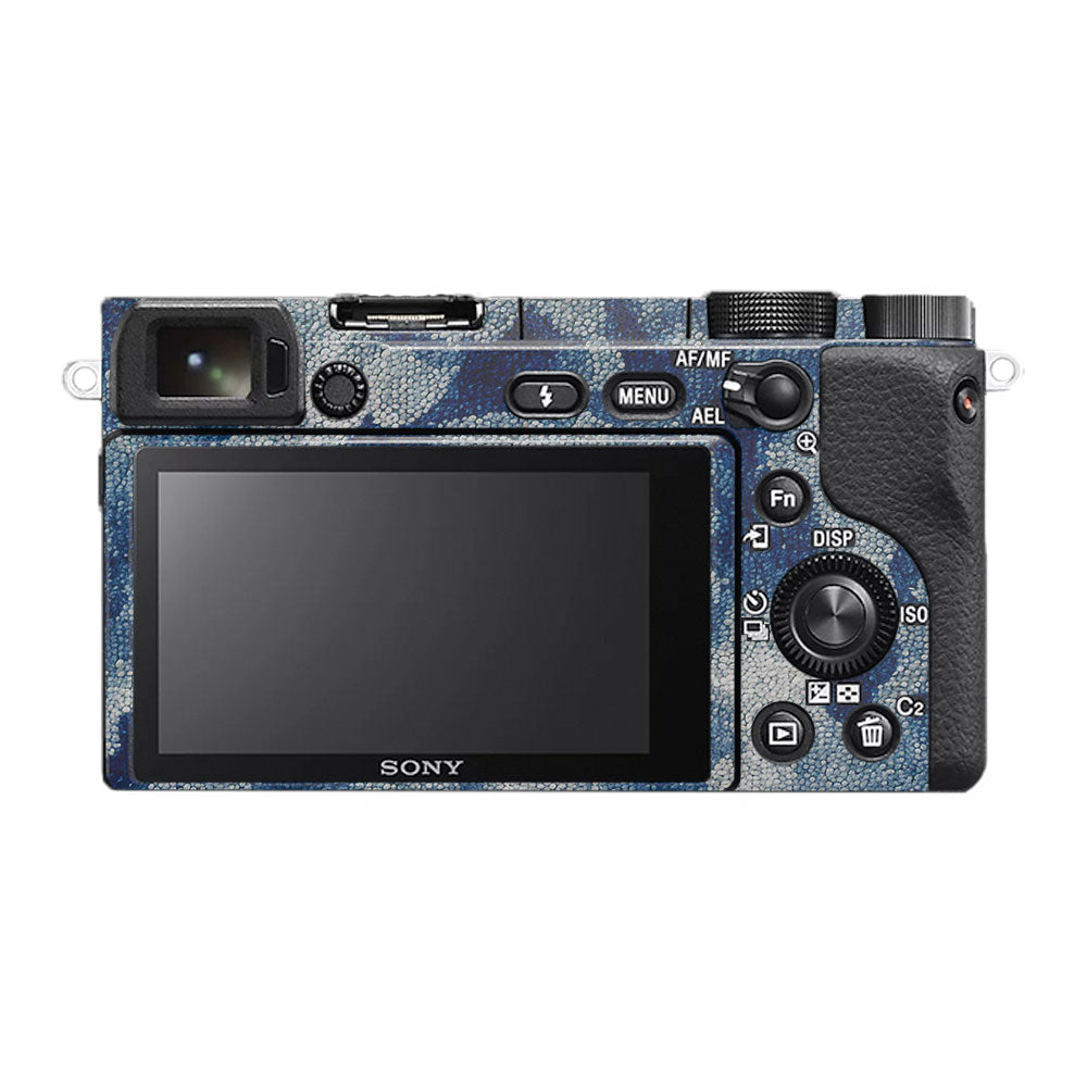 Blue Watercolor Fabric Sony A6400 Camera Skin