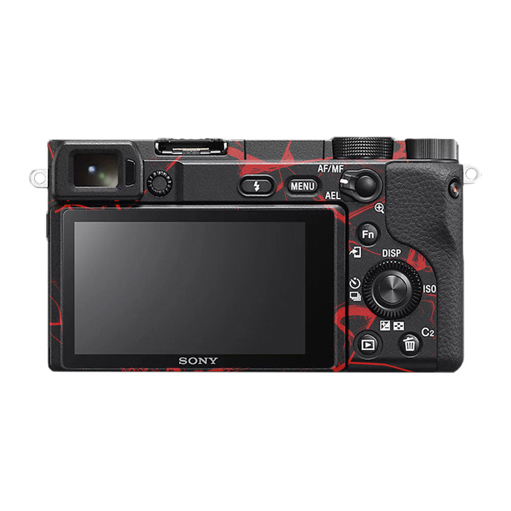 Red Neural Grid Sony A6400 Camera Skin