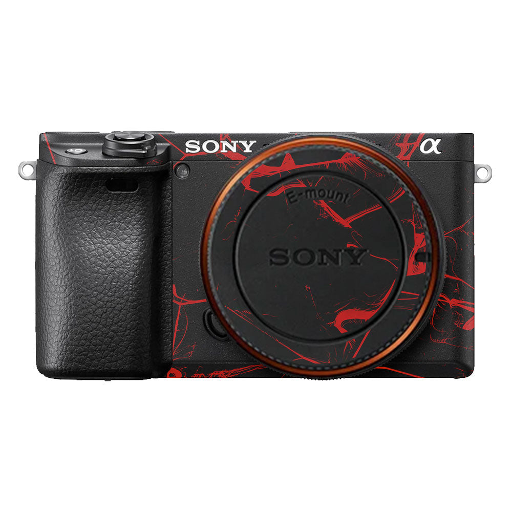 Red Neural Grid Sony A6400 Camera Skin