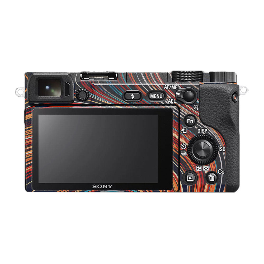 Retro Abstract Striped Swirl Sony A6400 Camera Skin