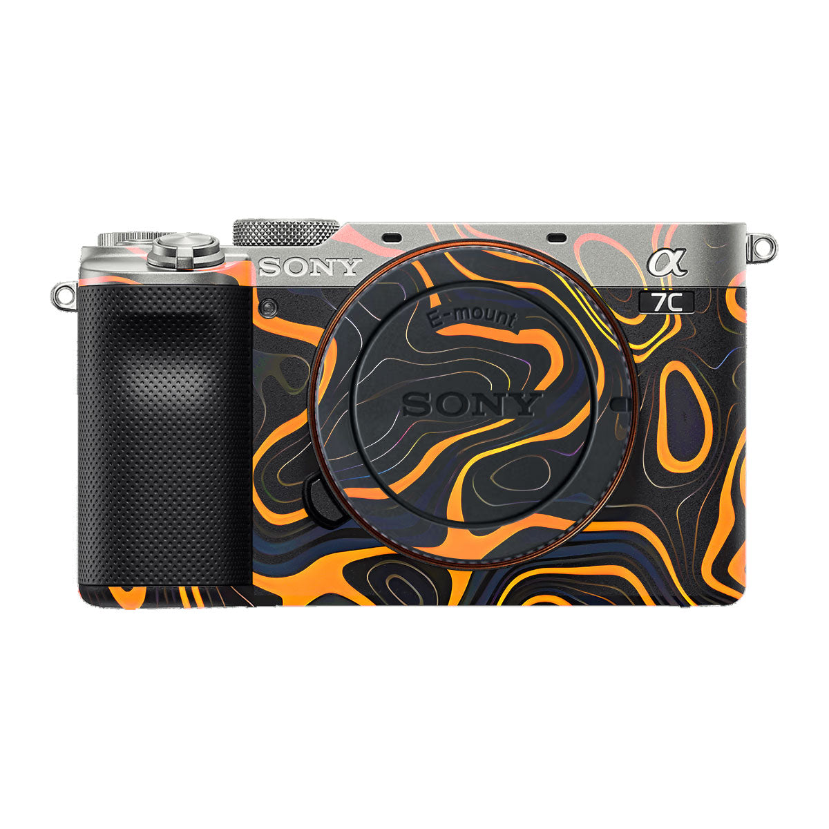 Amber Topographic Waves Sony A7 C Camera Skins