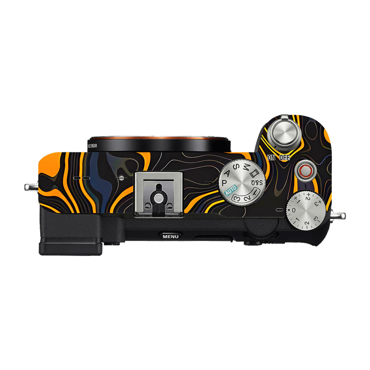 Amber Topographic Waves Sony A7 C Camera Skins