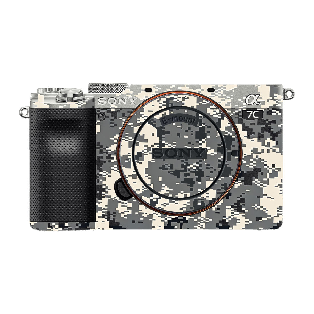 Grey Black Pixel Sony A7 C Camera Skins