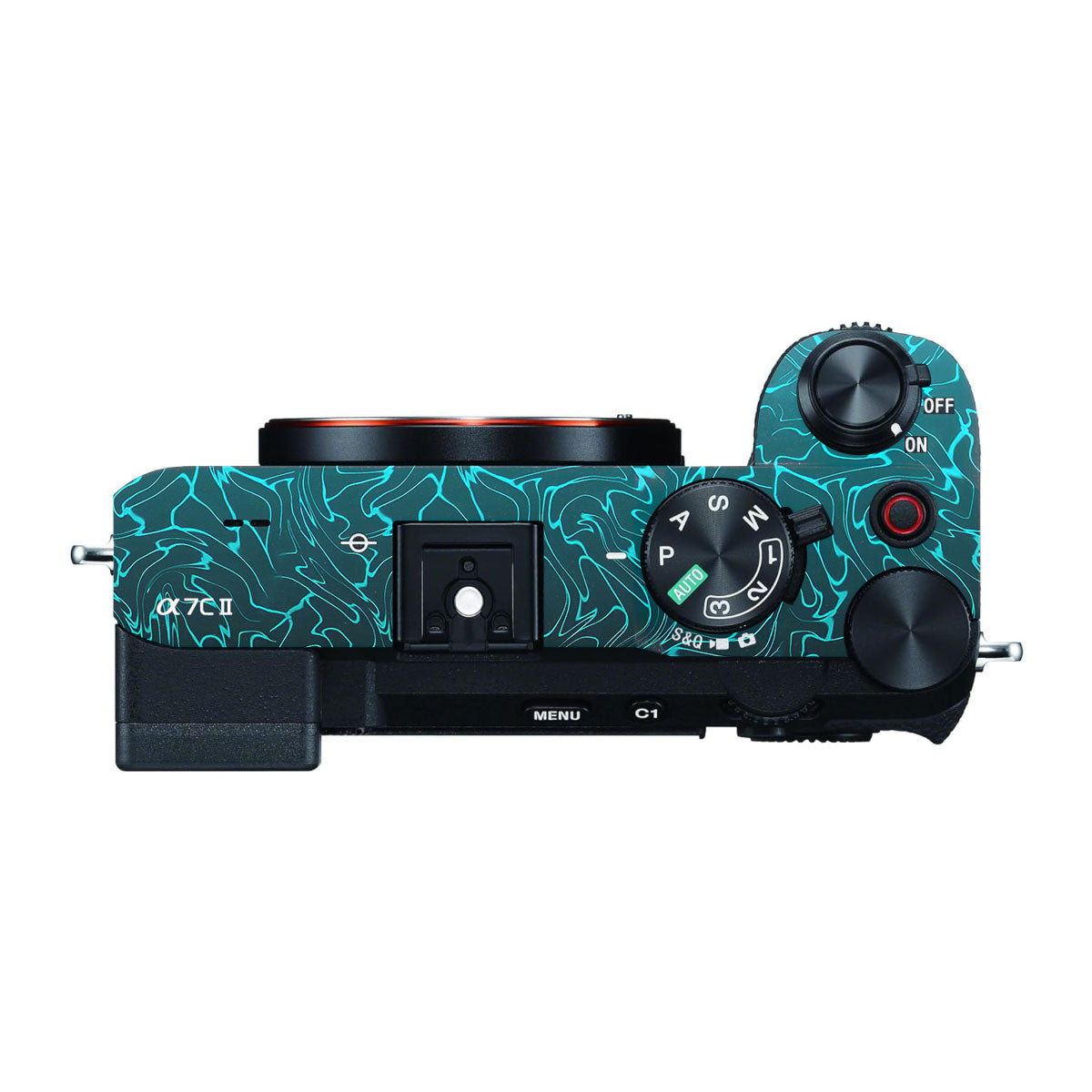 Cyan Blue to Black Gradient Sony A7 CII Camera Skins