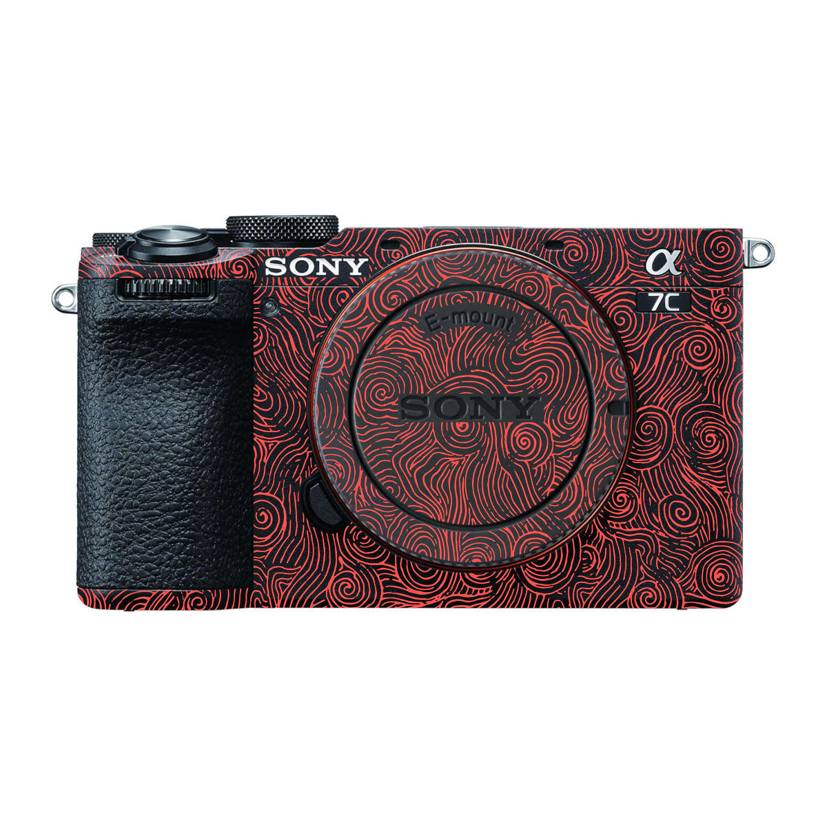 Red Spirals Sony A7 CII Camera Skins