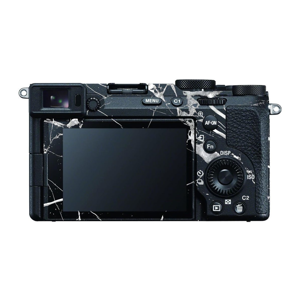 White Veins on Black Sony A7 CII Camera Skins