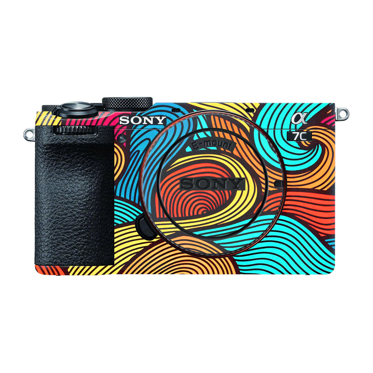 Retro Colorful Doodle Art Pattern Sony A7 CII Camera Skins