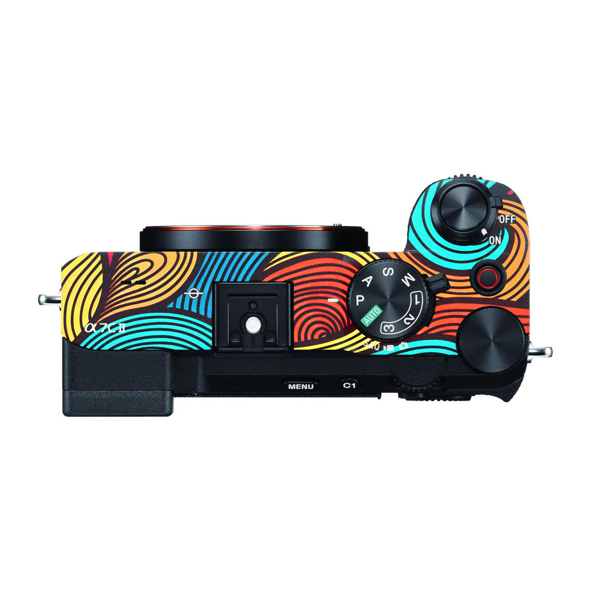Retro Colorful Doodle Art Pattern Sony A7 CII Camera Skins